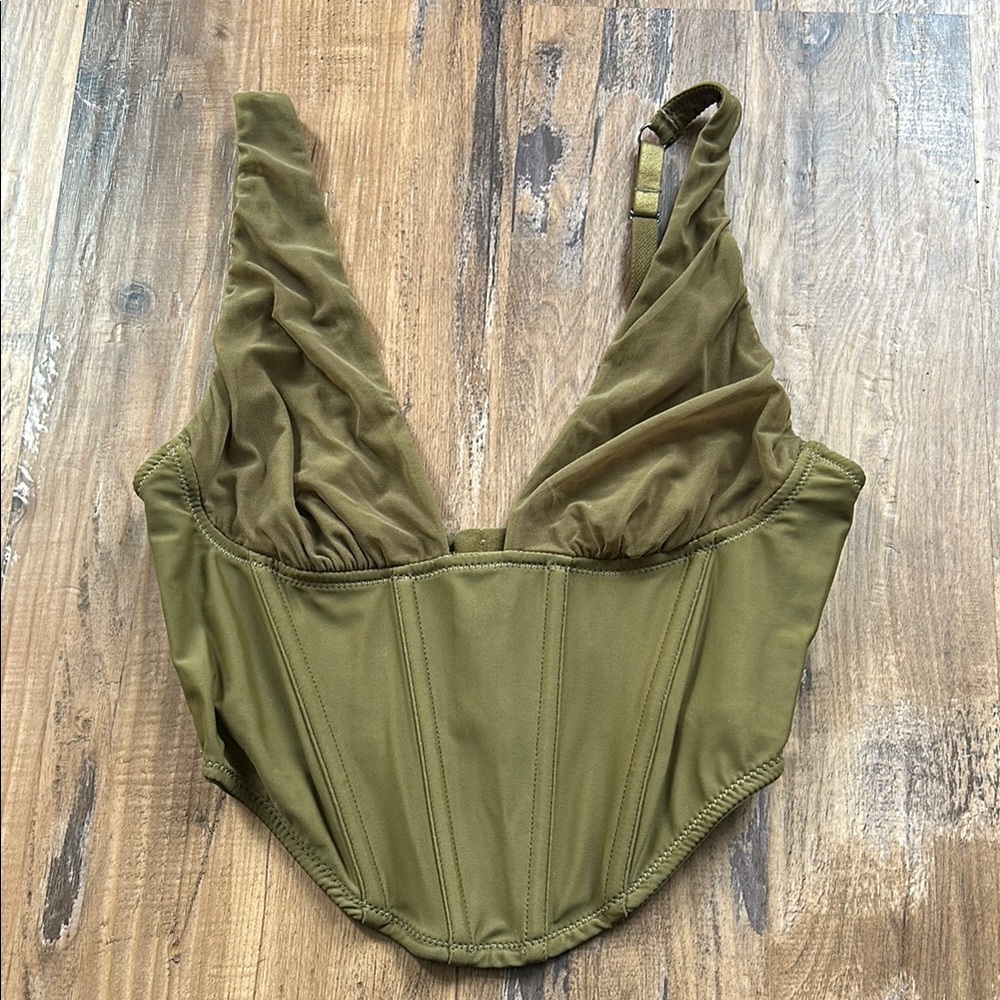 Urban Outfitters Olive Green Corset Top
